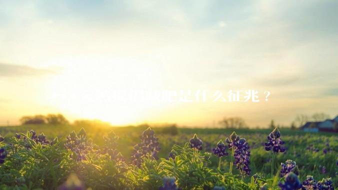 ***突然提倡减肥是什么征兆?